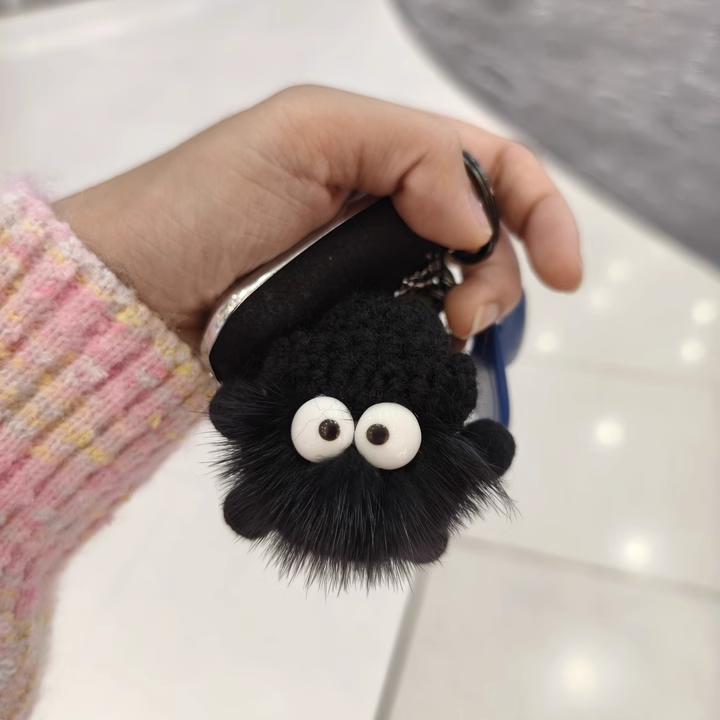 Small coal briquettes bag pendant