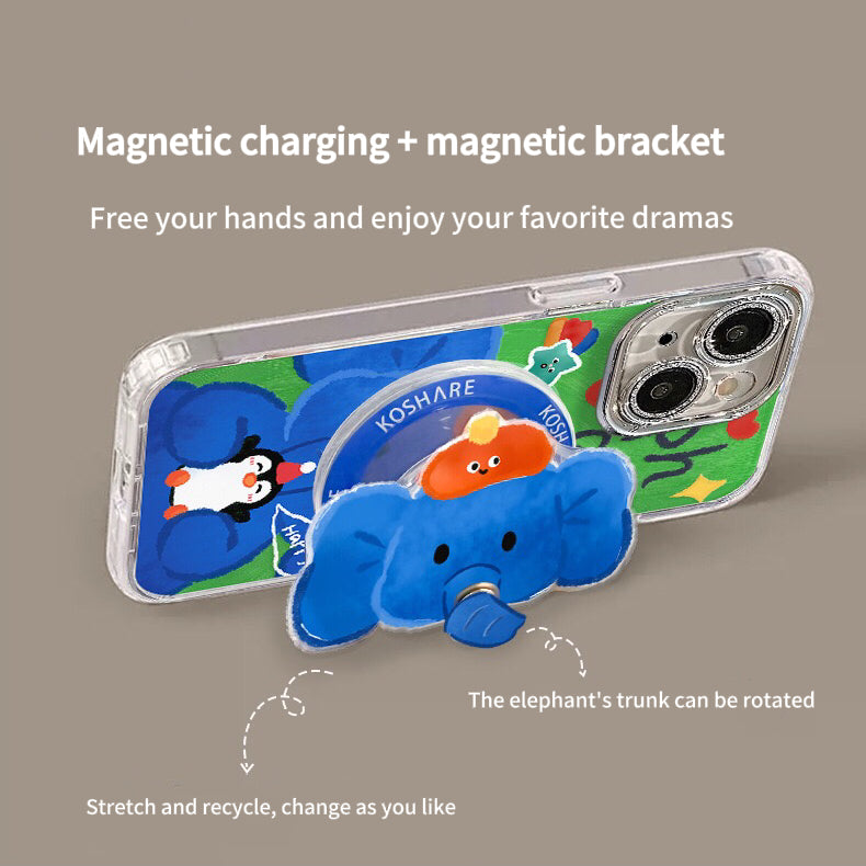 Elephant Magnetic Holder Phone Case