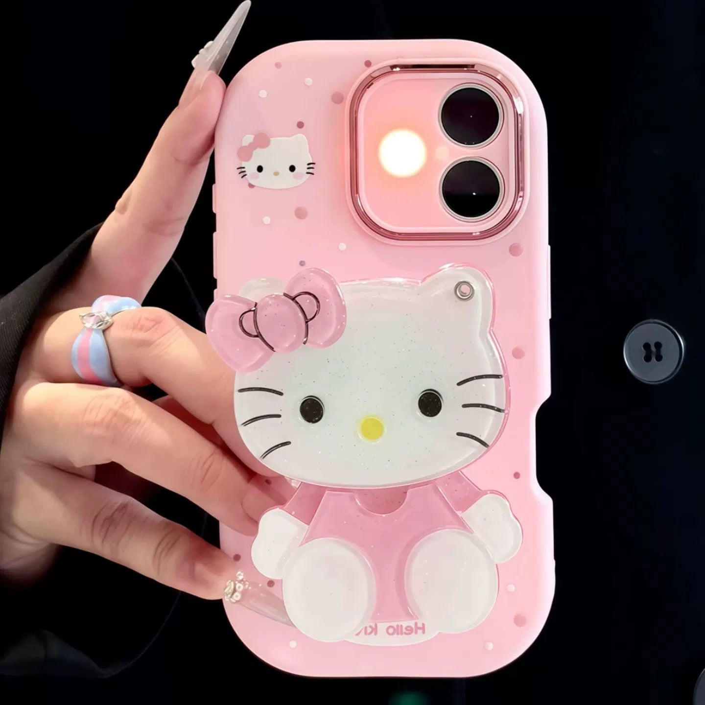 Rotating mirror stand Kitty phone case