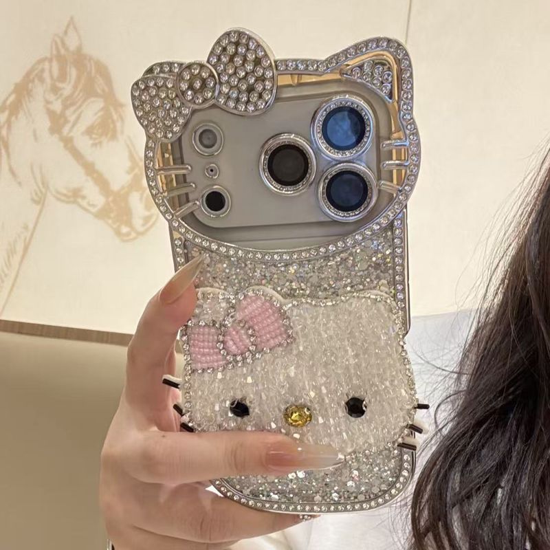 3D Rhinestone Kitty Phone Case