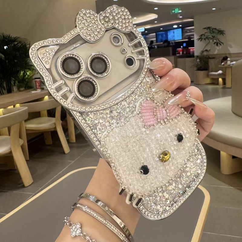 3D Rhinestone Kitty Phone Case