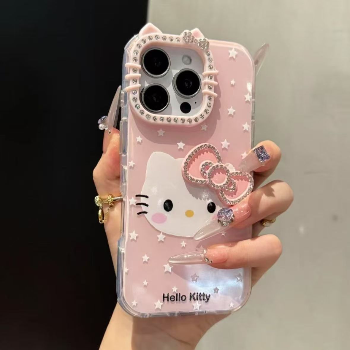 Rhinestone Butterfly Kitty Phone Case