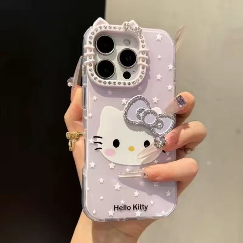 Rhinestone Butterfly Kitty Phone Case