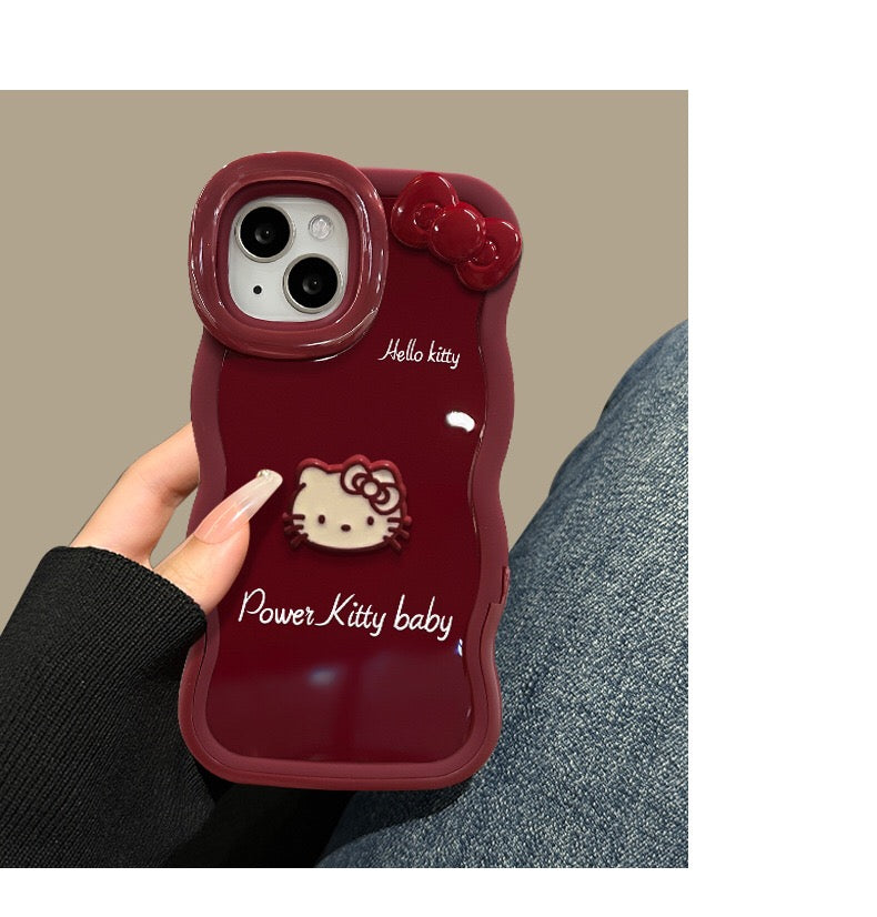 Hello Kitty plush toy double-stand phone case