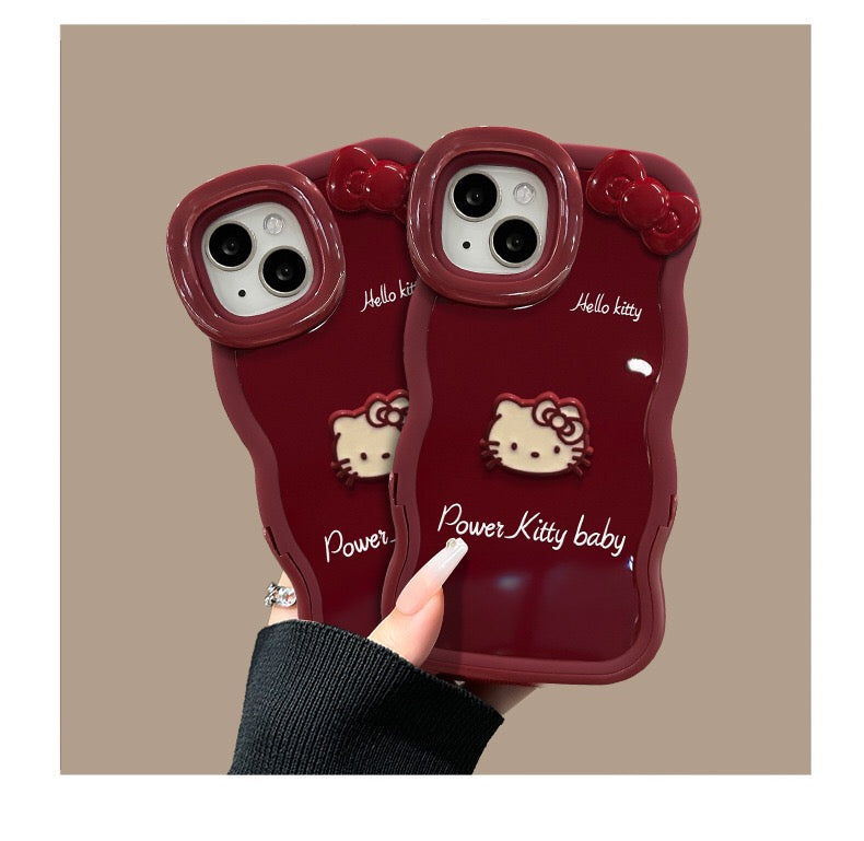 Hello Kitty plush toy double-stand phone case