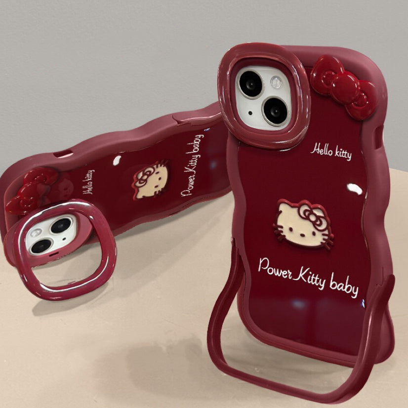 Hello Kitty plush toy double-stand phone case