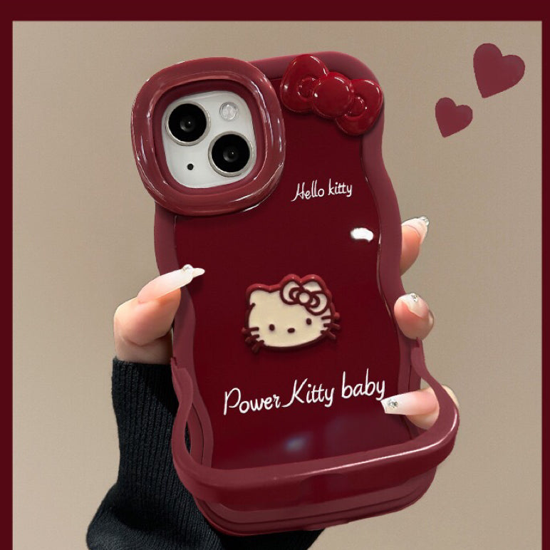Hello Kitty plush toy double-stand phone case