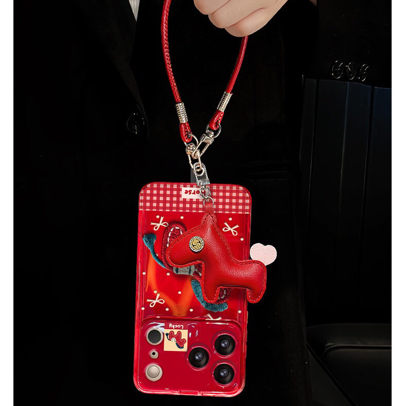 Plush pony flip phone case