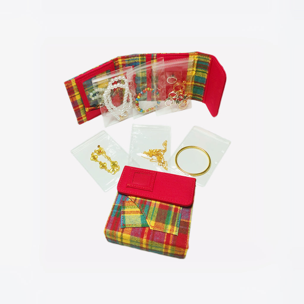 Plaid Jewelry Storage Wallet