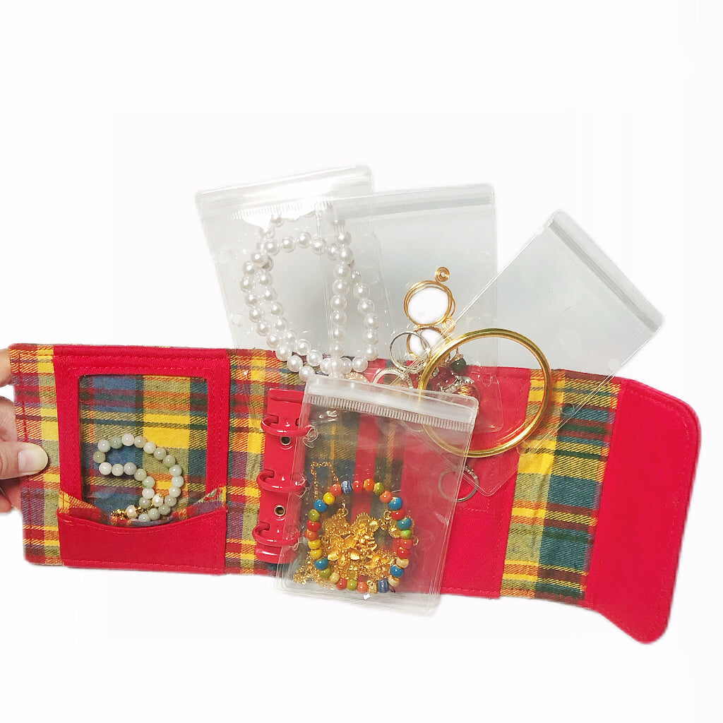 Plaid Jewelry Storage Wallet