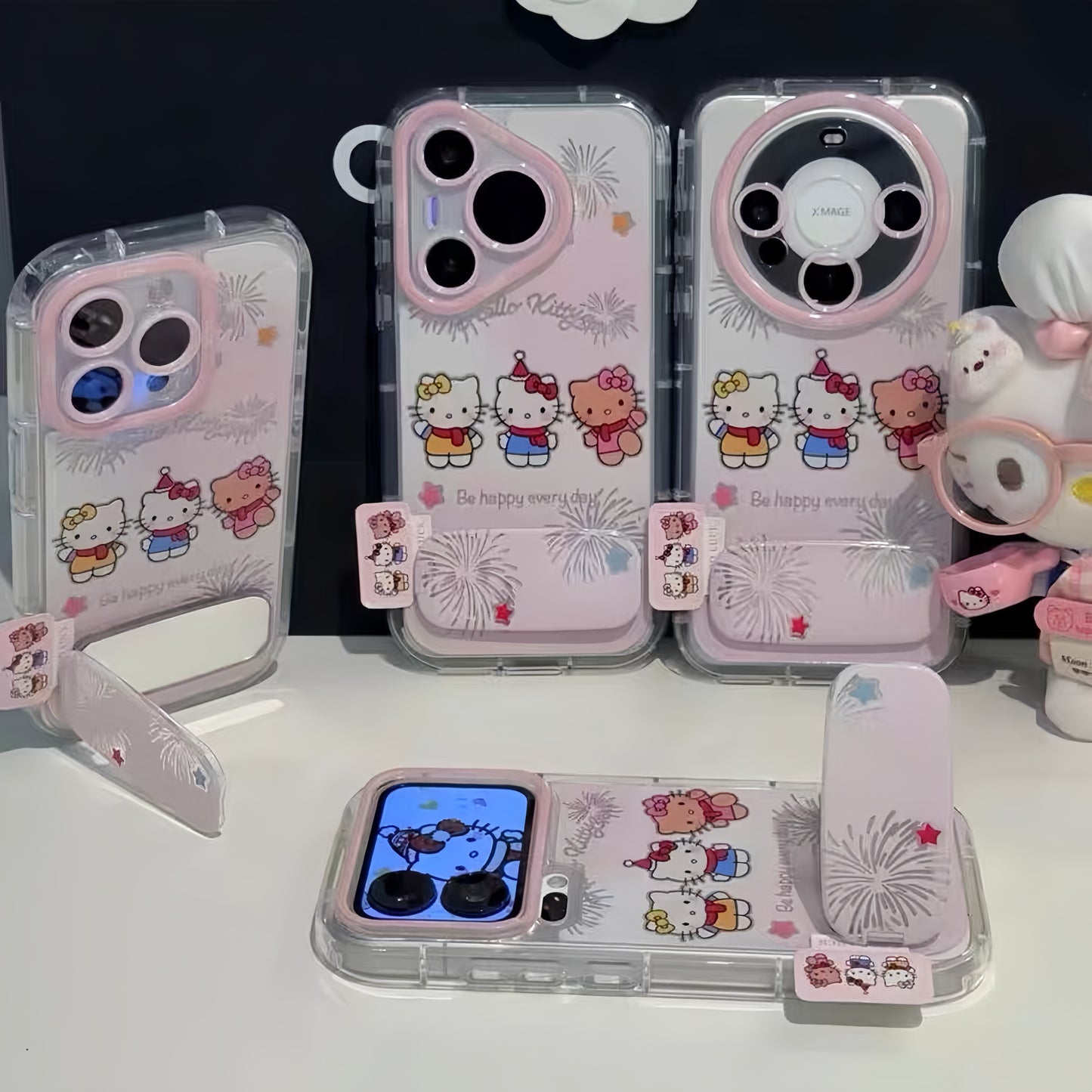 Fireworks HT Cat Mirror Stand Phone Case