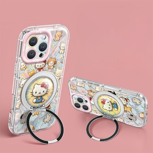 Colorful Hello Kitty Rotating Stand Phone Case