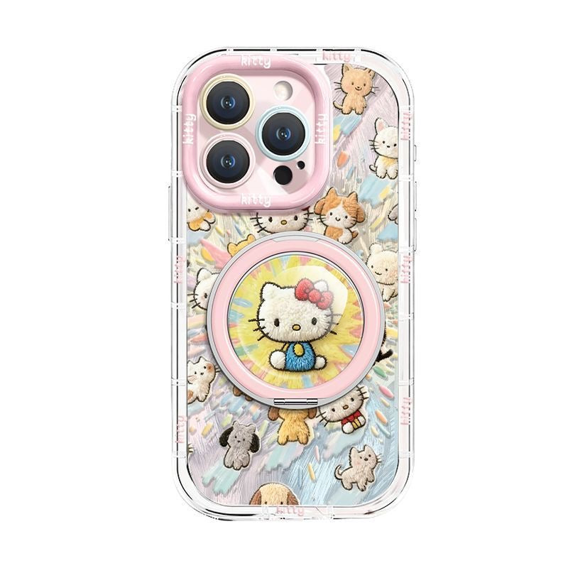 Colorful Hello Kitty Rotating Stand Phone Case