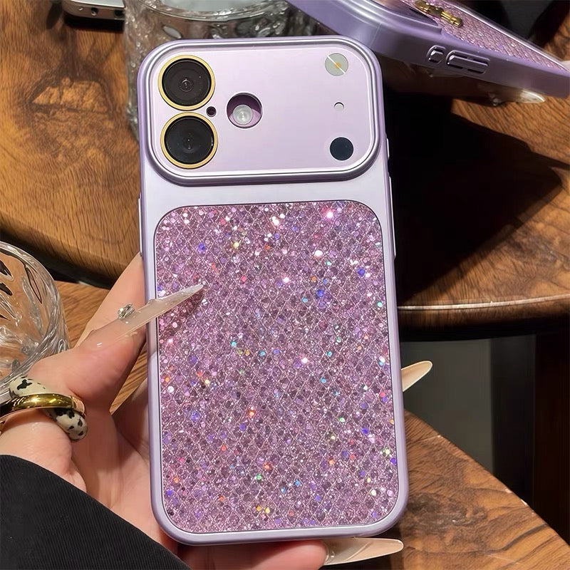 Chanel-style rhinestone phone case
