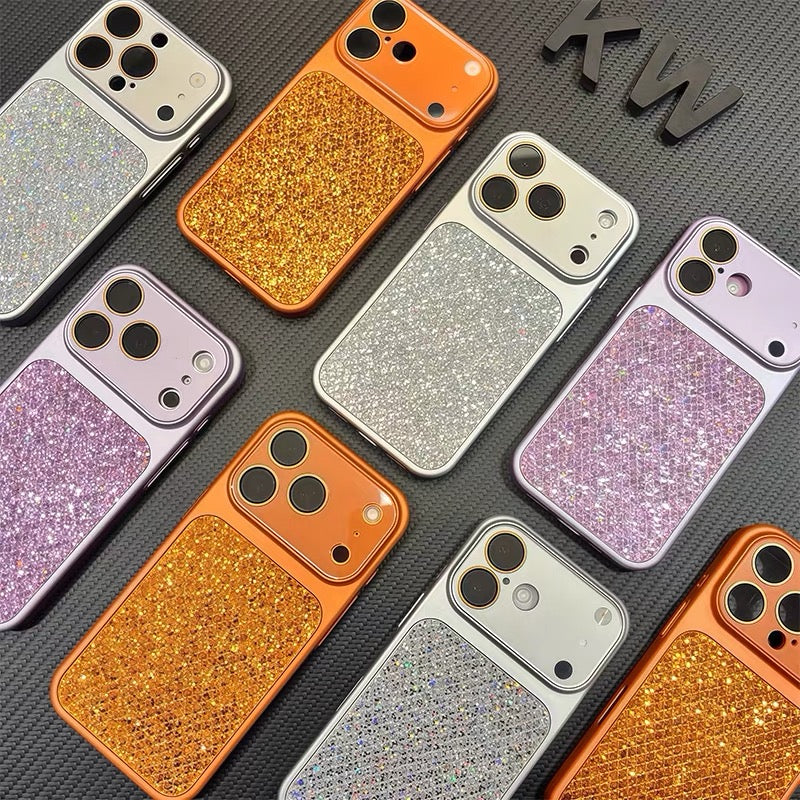 Chanel-style rhinestone phone case