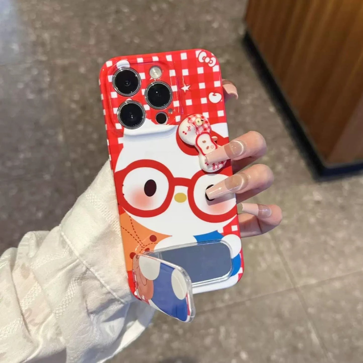KT phone case with glasses