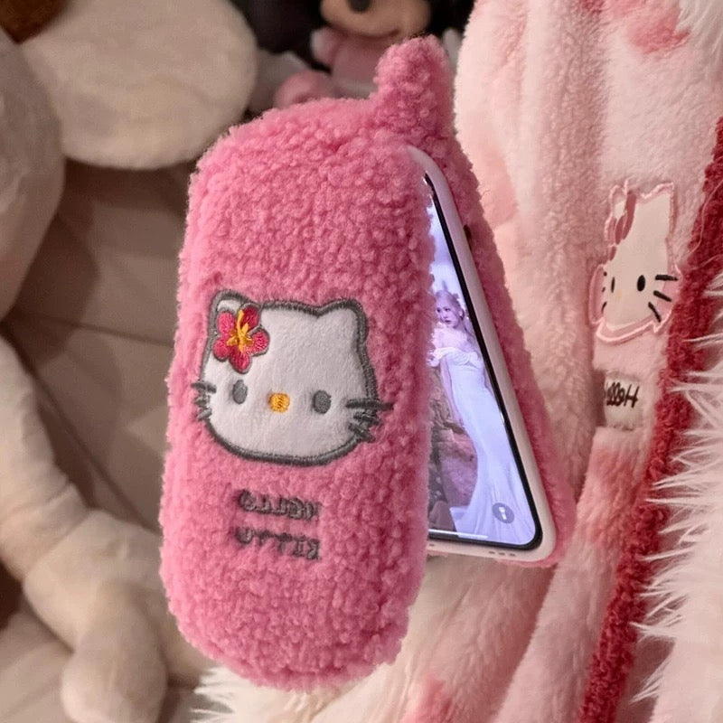 Pink fluffy phone case