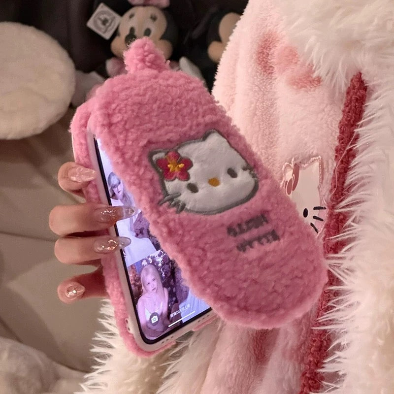 Pink fluffy phone case