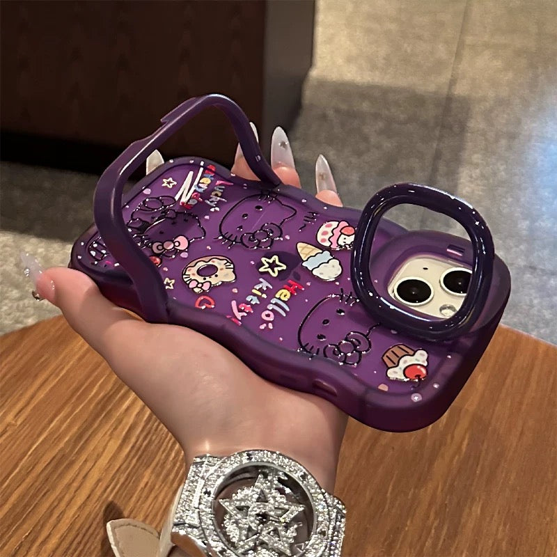 デザートキティキャット 見えないデュアルスタンドスマホケース