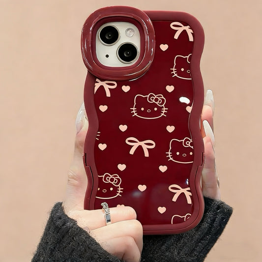 Söt kattunge osynligt telefonskal med dubbla stativ