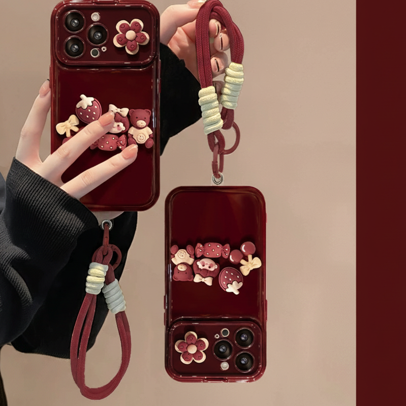 Чохол для телефону з відкидним дзеркалом Rose Girl