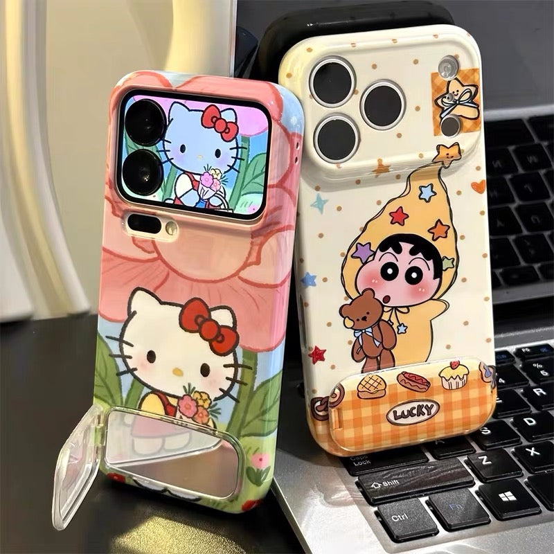 卡通HT+蜡笔小新镜面支架手机壳