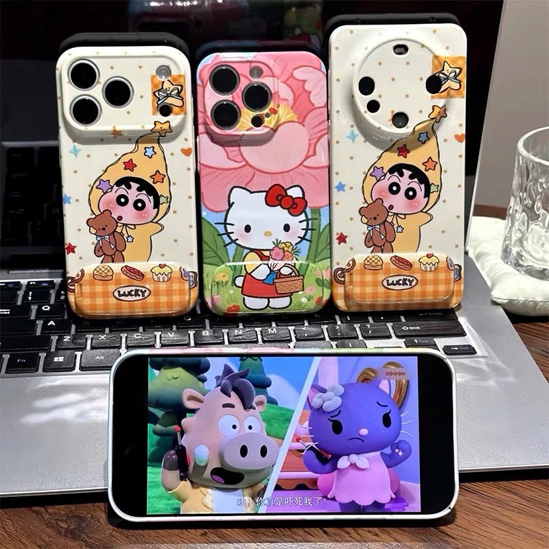 卡通HT+蜡笔小新镜面支架手机壳