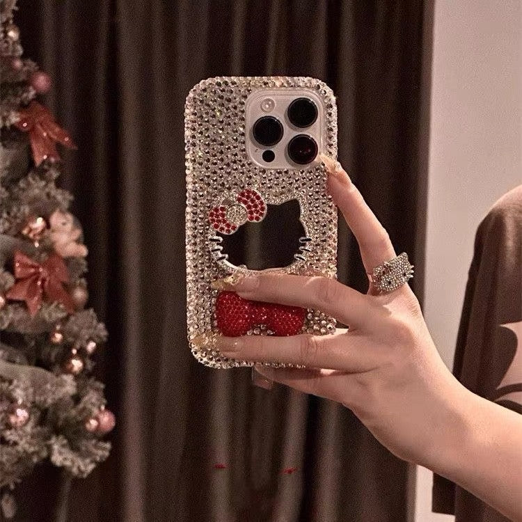 Fully rhinestone butterfly KT phone case