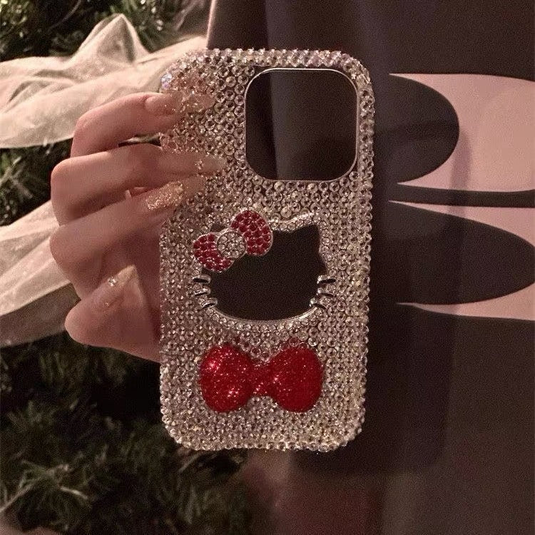 Fully rhinestone butterfly KT phone case