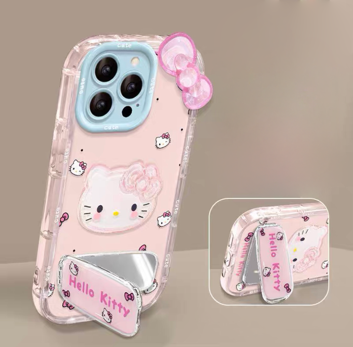 Jelly Kitty Mirror Stand Phone Case