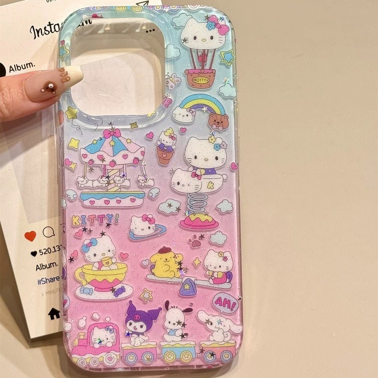 Cat-Themed Phone Case with Mini Fan Stand