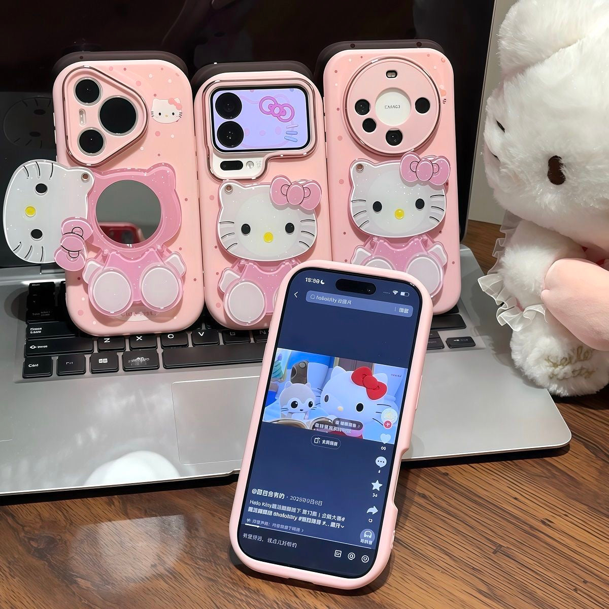 Hello Kitty Phone Case with Mirror and Stand