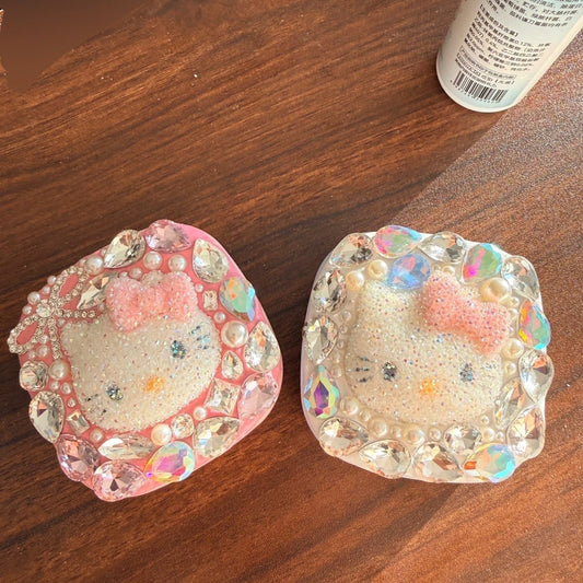 Full-Rhinestone Hello Kitty Contact Lens Case