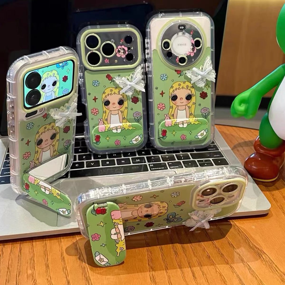 3D Butterfly & Flower Mirror Stand Phone Case