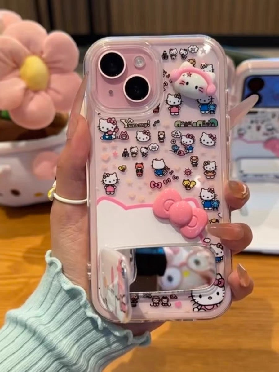 Full-screen Kitty mirror stand phone case