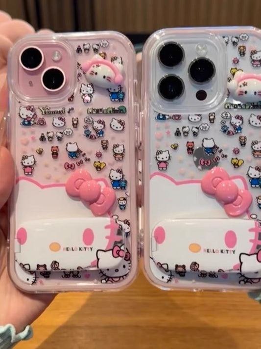 Full-screen Kitty mirror stand phone case