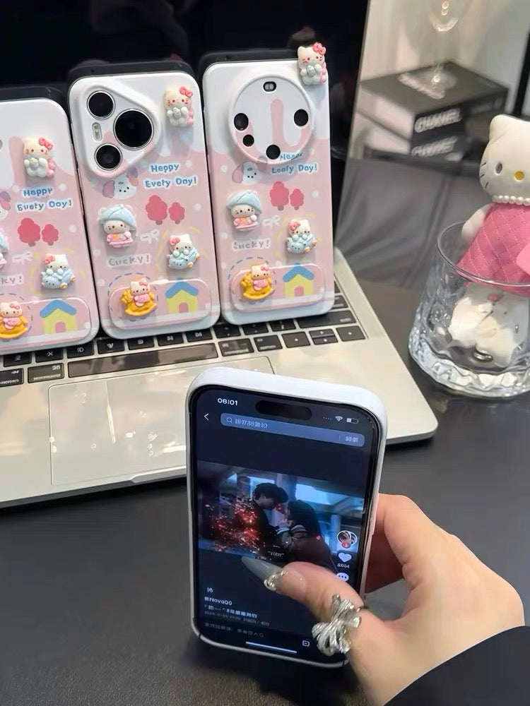 3D Kityy Mirror Stand Phone Case