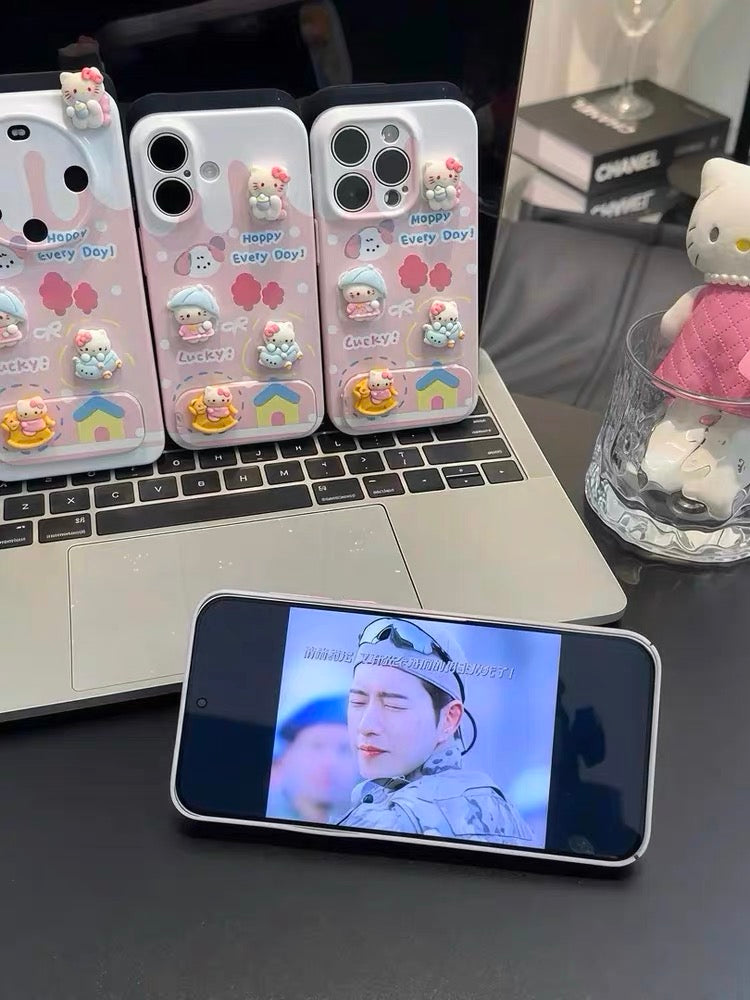3D Kityy Mirror Stand Phone Case