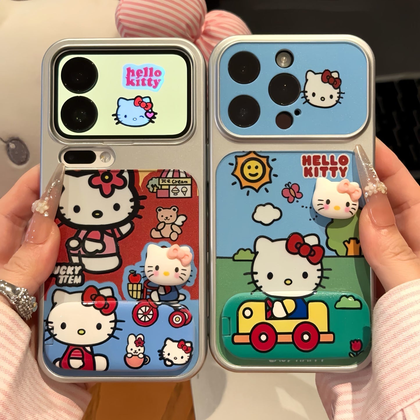 3D Kitty Mirror Stand Phone Case