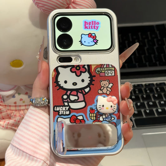 3D Kitty Mirror Stand Phone Case