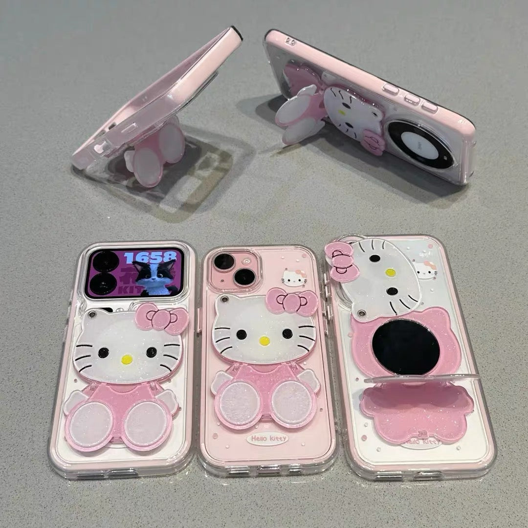 Kitty Phone Case with Mirror and Stand