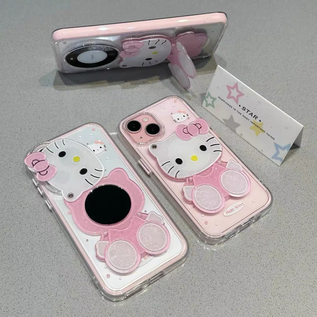 Kitty Phone Case with Mirror and Stand