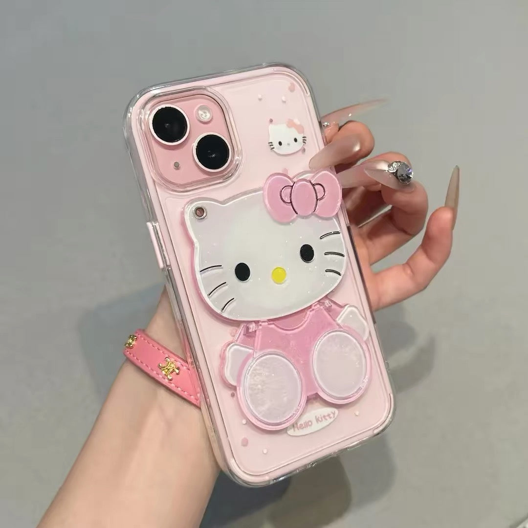 Kitty Phone Case with Mirror and Stand