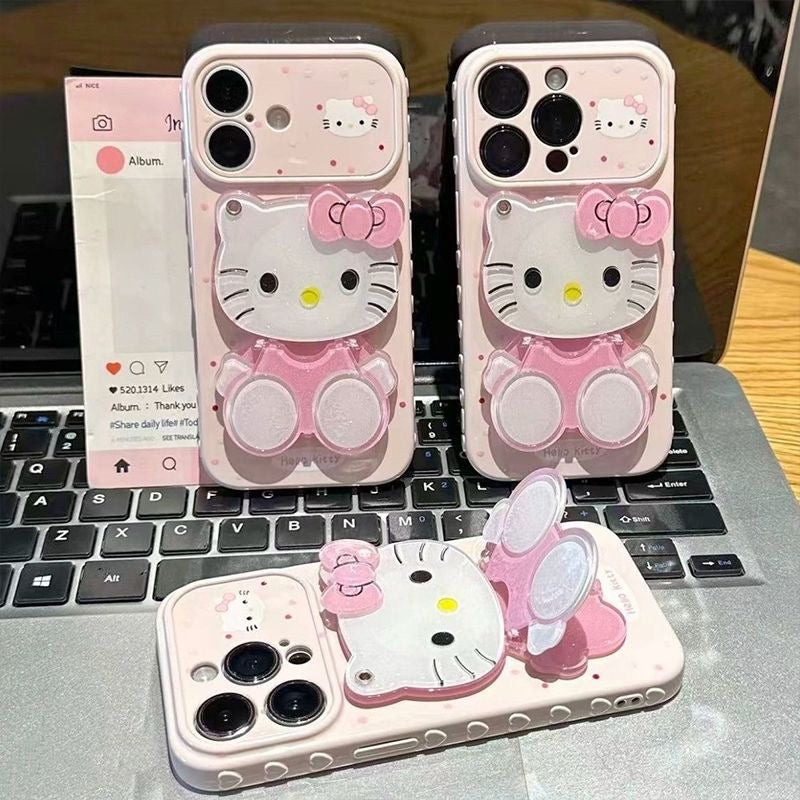 Pink Hello Kitty Phone Case with Mirror and Stand