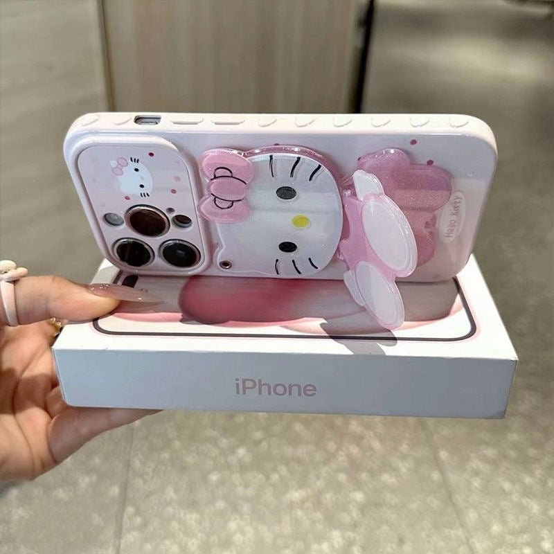 Pink Hello Kitty Phone Case with Mirror and Stand