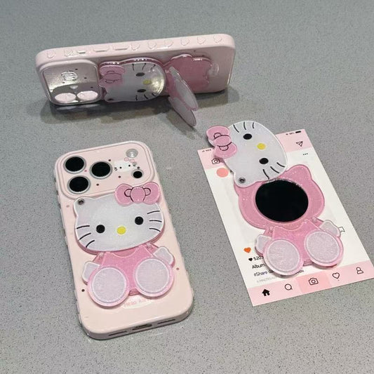 Pink Hello Kitty Phone Case with Mirror and Stand
