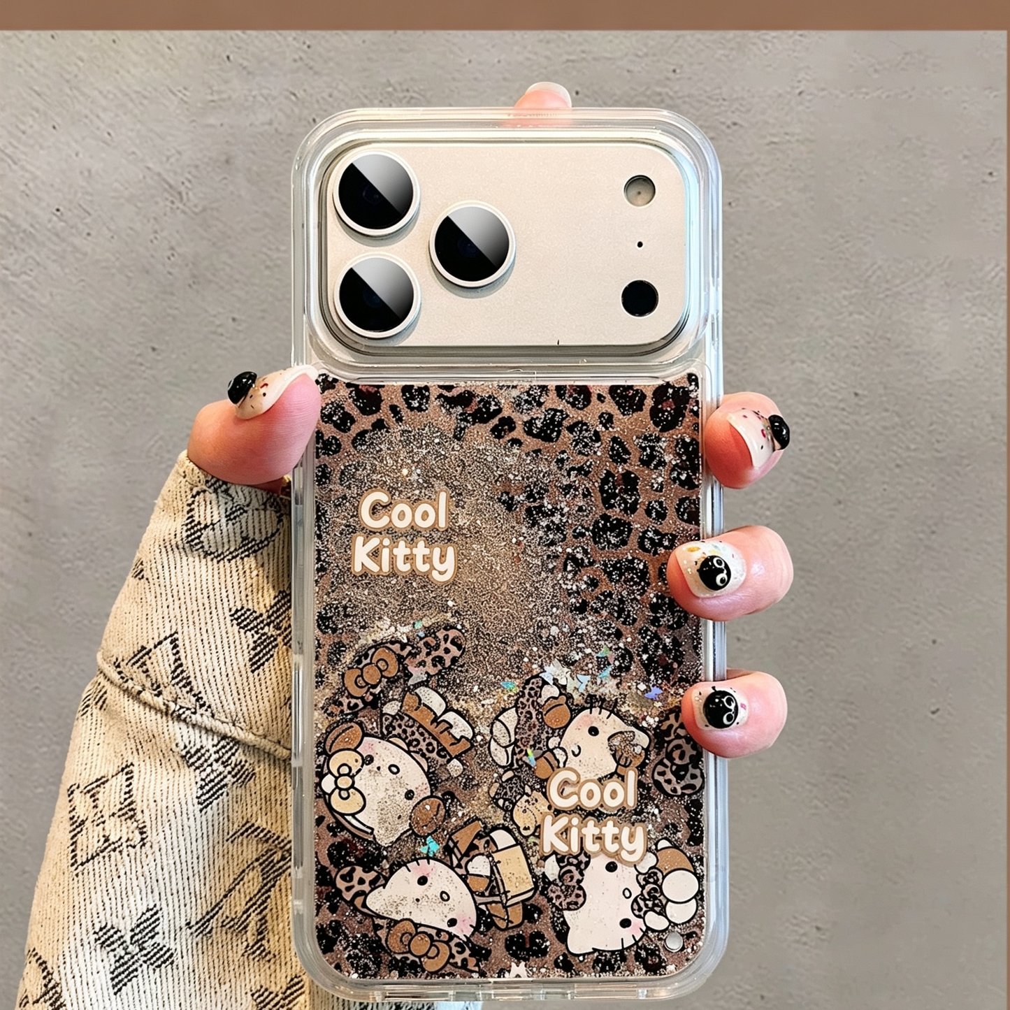 Quicksand Hello Kitty Leopard Print Phone Case