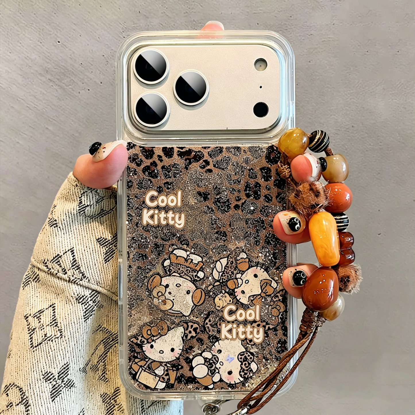 Quicksand Hello Kitty Leopard Print Phone Case