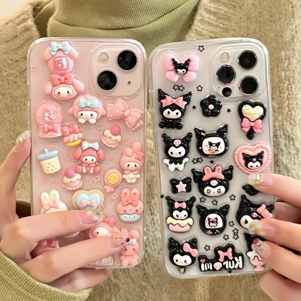 3D Epoxy My Melody & Kuromi Phone Case