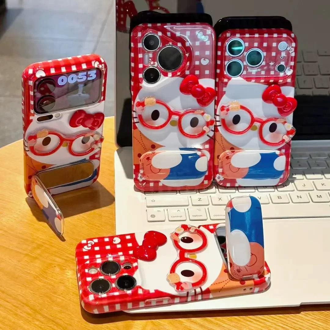3D Frame Bow Kitty Cat Stand Phone Case